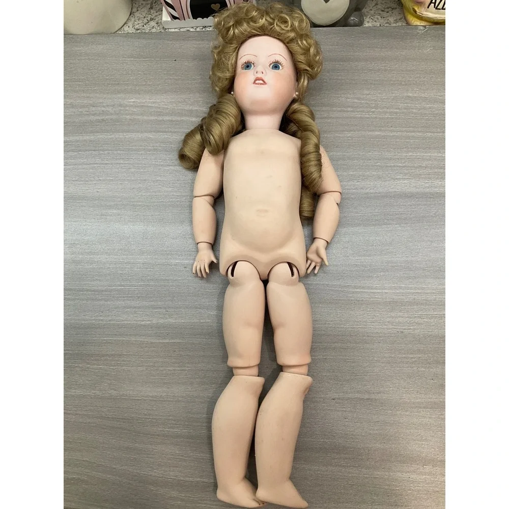 LARGE DOUBLE JOINTED BISQUE PORCELAIN 390 ARMAND MARSEILLE DOLL 19